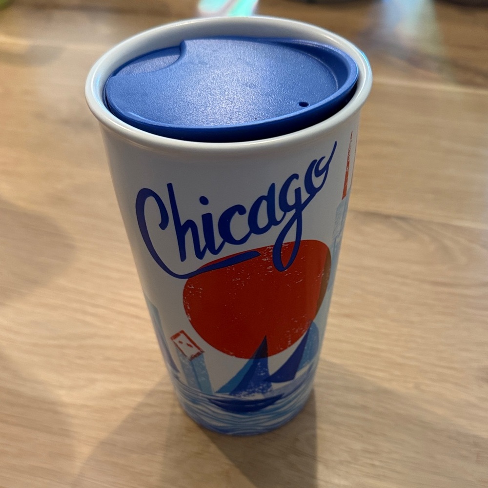 Starbucks Chicago Blue and White Mug